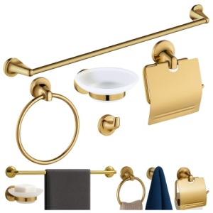 Set de accesorii pentru baie 5 in 1 Colin Golden Retro - Img 14