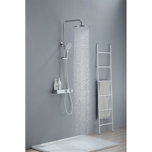 Set de dus F12A Design Modern, Cu Efect de Ploaie si Afisaj LCD, Culoare Crom - Img 3