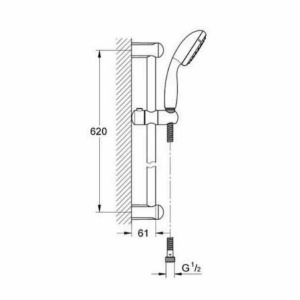 Set de dus Grohe New Tempesta 100 cu bara si 2 jeturi crom - Img 2