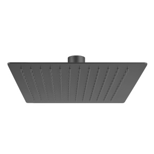 Set de dus incastrat, grafit periat, cap de dus subtire Veldman Quadro Grafit, 30 cm cu perie - Img 3
