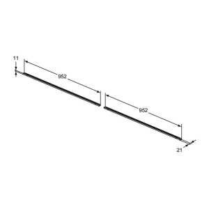 Set lampa LED pentru sertar Ideal Standard Atelier Conca antracit 96 cm - Img 2