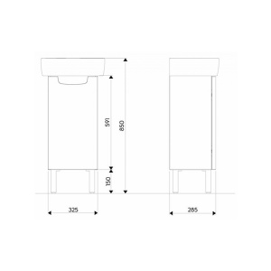 Set mobilier si lavoar Kolo Rekord 40 cm alb lucios - Img 2
