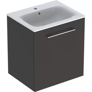 Set mobilier suspendat Geberit Selnova Square 60 x 48 cm cu lavoar si o usa lava mat