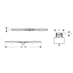 Set rigola de dus plus capac Geberit CleanLine 130 cm negru periat - Img 2