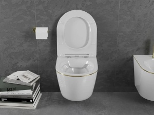 Set vas WC + Bideu Pro White/Gold edge - Img 2