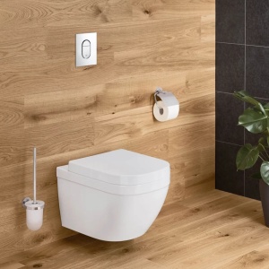 Set vas wc cu capac softclose si bideu Grohe Euro Ceramic Rimless Triple Vortex suspendat - Img 3