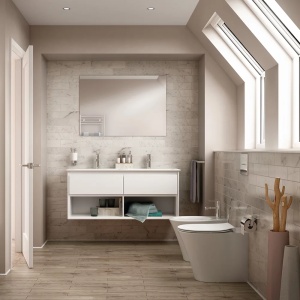 Set vas wc pe pardoseala BTW cu capac softclose slim si bideu Ideal Standard Connect Air Aquablade - Img 1
