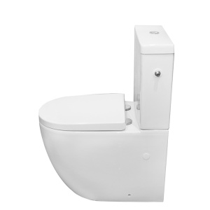 Set vas WC pe podea Fluminia, Minerva, stativ, rimless cu rezervor si capac soft-close si easy off inclus - Img 2