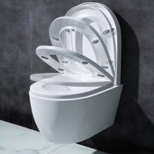 Set Vas WC PRO GROHE, Montaj Suspendat, Ceramica Sanitara, Vas WC LAURA RIMLESS + Capac Soft-Close Inclus + Cadru + Clapeta - Img 3
