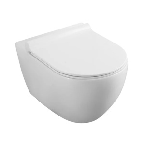 Set vas WC suspendat Fluminia Minerva rimless cu capac softclose alb - Img 1