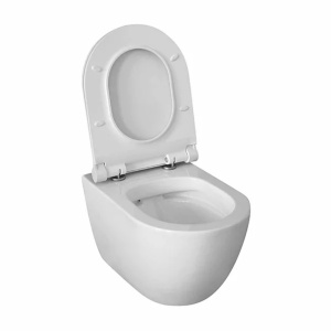 Set vas WC suspendat Fluminia Minerva rimless cu capac softclose alb - Img 2