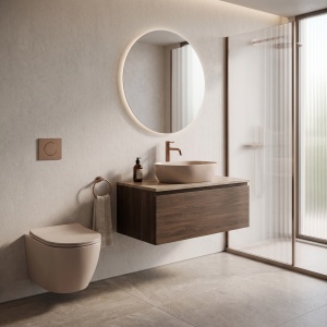 Set Vas WC Suspendat Focus + Lavoar pe Blat Rea Focus Taupe - Img 8