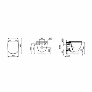 Set vas wc suspendat Ideal Standard Tesi AquaBlade cu capac clapeta crom 20 si rezervor Geberit Duofix Delta Plus - Img 3