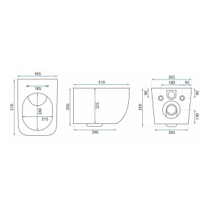 Set vas WC suspendat Rea Martin rimless cu capac softclose alb - Img 5