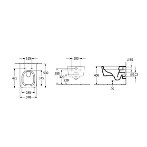 Set vas WC suspendat Villeroy & Boch Skyla TwistFlush Rimless alb cu capac softclose - Img 5