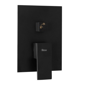 Sistem complet de dus REA FENIX, montaj incastrat in perete, ploaie de dus 25x25cm, finisaj negru mat - Img 9