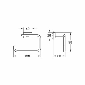 Suport hartie igienica fara aparatoare Grohe Essentials Cube New - Img 2