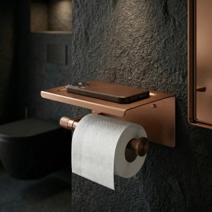 Suport pentru hârtie igienică cu poliță 39105A Rea ORI Brush Copper - Img 3