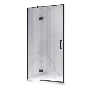 Usa de dus batanta pentru nisa KZ17F-BL negru 120 x 195 cm sticla 6 mm - Img 1