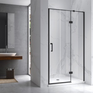 Usa de dus batanta pentru nisa KZ17F-BL negru 120 x 195 cm sticla 6 mm - Img 3