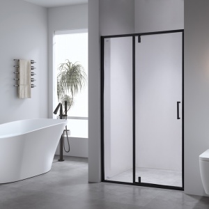 Usa de dus batanta pentru nisa SH08C negru mat 100 x 200 cm sticla 6 mm - Img 3