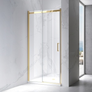 Usa de dus culisanta de walk-in ZES-KZ09A-GL-BR-100, rame auriu periat 95-100 cm - Img 2