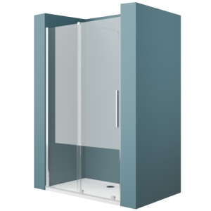 Usa de dus culisanta Veldman Lea crom 140 x 195 cm sticla 8 mm