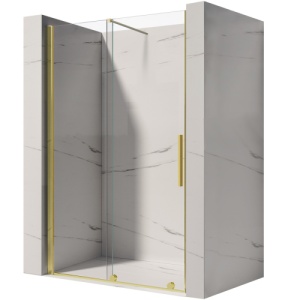 Usa de dus culisanta Veldman Lima profil auriu lucios, sticla securizata 8 mm, 120 x 195 cm