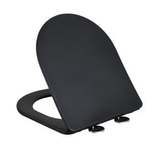 Vas de toaleta suspendat Mizu Black Matt&Gold, rimless, cu capac din duroplast cu softclose - Img 16