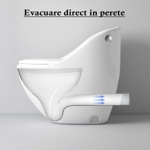 Vas WC New Santa Rimless, 69x46 cm, Rezervor Incorporat, Negru Mat, Power Colour, montaj podea, capac cu soft-close inclus - Img 3