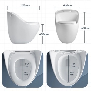 Vas WC New Santa Rimless, 69x46 cm, Rezervor Incorporat, Negru Mat, Power Colour, montaj podea, capac cu soft-close inclus - Img 13