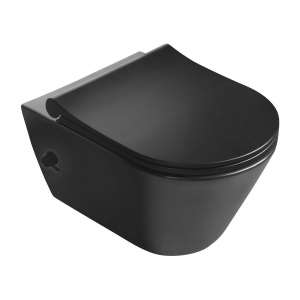 Vas WC suspendat cu funcție bidet Rimless negru mat