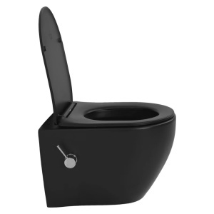 Vas WC suspendat cu funcție bideu și capac inclus, negru - Img 4