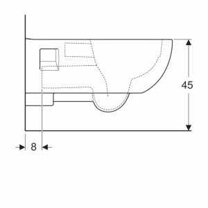 Vas wc suspendat Geberit Selnova Comfort Rimfree cu spalare verticala proiectie alungita fara capac alb - Img 5