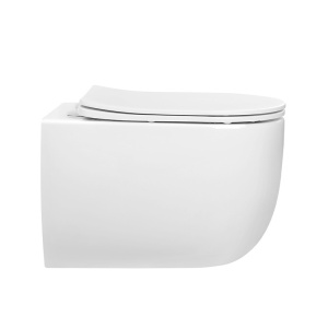 Vas WC suspendat Lake Tornado White, rimless cu capac softclose - Img 3