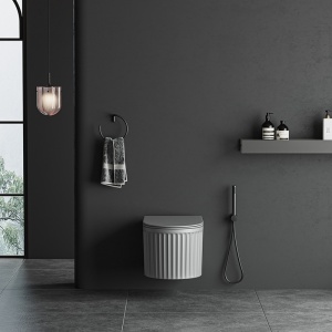 Vas WC suspendat Luma Gray rimless si cu capac soft close - Img 10
