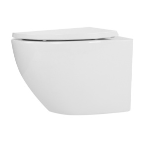 Vas WC suspendat Puro White 02, rimless cu capac din duroplast cu softclose - Img 4
