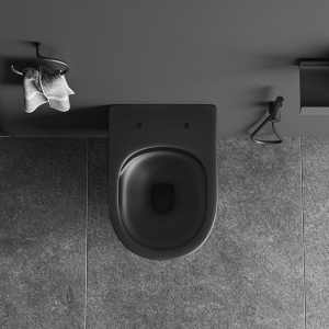 Vas wc suspendat Skal Tornado negru mat cu model si capac soft close - Img 6