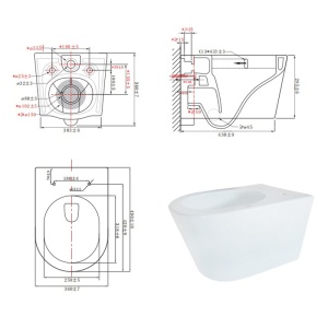 Vas wc suspendat Tornado Elite Black Matt, rimless cu capac din duroplast cu softclose - Img 11