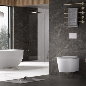 Vas wc suspendat Tornado Elite White 03, rimless cu capac din duroplast cu softclose - Img 3