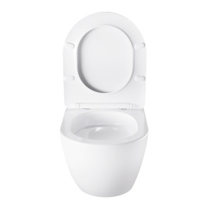 Vas WC suspendat Tornado Nero White 03, rimless cu capac din duroplast si inchidere softclose - Img 8