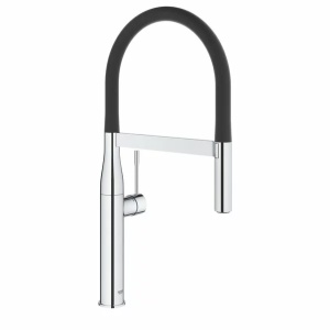 Baterie bucatarie cu pipa flexibila Grohe Essence negru - crom - Img 1