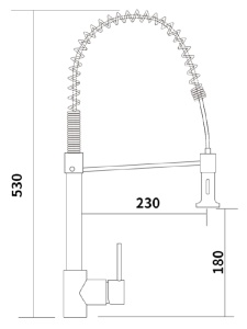 Baterie De Bucatarie PRO HELIX , Montaj Pe Chiuveta, Capat Ajustabil, Inaltime 53 Cm, Finisaj Negru Mat - Img 4