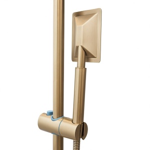 Baterie de dus cu termostat si dus tip ploaie T151 auriu periat - Img 12