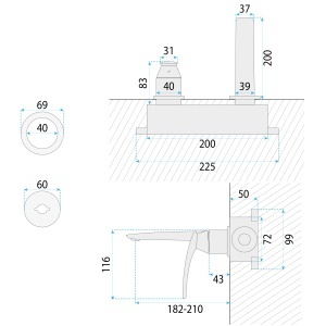Baterie de lavoar incastrata Rea Como auriu periat cu box inclus - Img 12