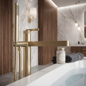 Baterie de pardoseala pentru cada Rea Grace Brush Gold - Img 7