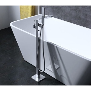 Baterie De Sine Statatoare PRO CUBIC, Monatj pe Pardoseala Finisaj Crom , Design Minimalist - Img 5