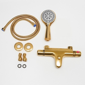 Baterie dus cu termostat si cu montaj pe perete, T205 Gold - Img 4
