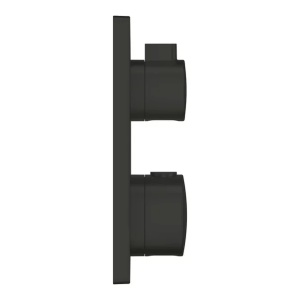 Baterie dus incastrata cu termostat Grohe Grohtherm 2 iesiri negru mat patrat - Img 4