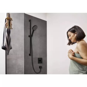 Baterie dus incastrata Hansgrohe Finoris negru mat fara corp incastrat - Img 4